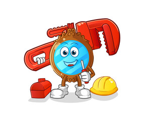 mirror plumber cartoon. cartoon mascot vector