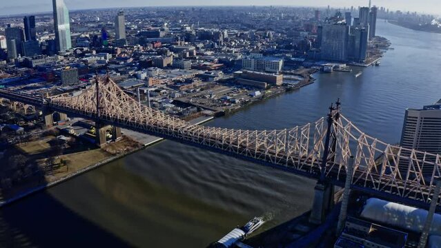 Queensboro Bridge, Manhattan, New York City, during the day in winter