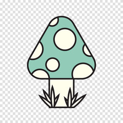 Cartoon mushroom isolated on background. Mushroom Illustration Icon. Mushroom vector icon in cartoon style