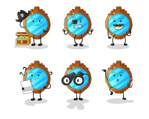 mirror Pirate group character. cartoon mascot vector