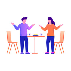 two person in discussion