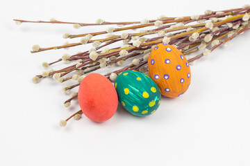 Easter background. Easter eggs. Happy Easter card. Banner. Copy cpase