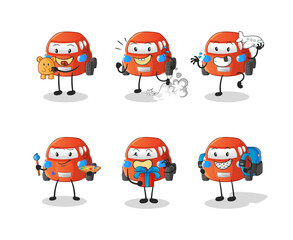 car children group character. cartoon mascot vector