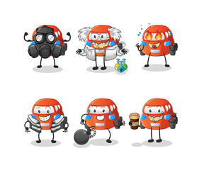 Obraz premium car villain group character. cartoon mascot vector