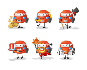 car rich character. cartoon mascot vector