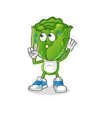 cabbage head cartoon eavesdropping vector. cartoon character