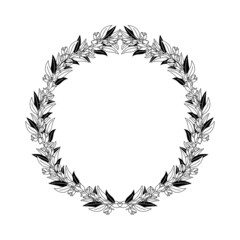 laurel wreath circular frame