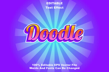 doodle full color editable text effect