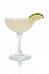 Classic margarita cocktail with lime