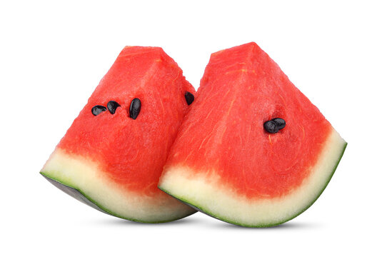 Slices watermelon isolated on white background.