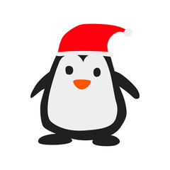 clip art of penguin in xmas costume with cartoon design,vector illustration