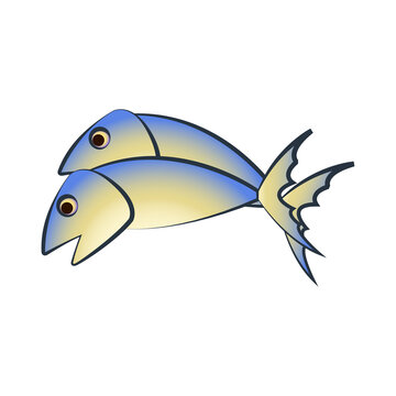 two blue fish cartoon style clip art preview