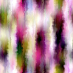 Bleed vertical stripe summer tie dye batik beach wear pattern. Seamless variegated gradient space dyed shibori effect. Washed out painterly trendy fashion print background. 