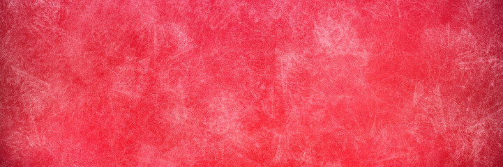 Red Christmas background with white ice texture and frosty pattern in bright abstract web banner template header template design