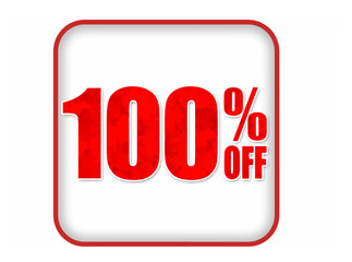 100%Off, image representing 100% off with the white background