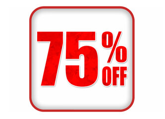 75%Off, image representing 75% off with the white background