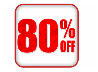 80%Off, image representing 80% off with the white background