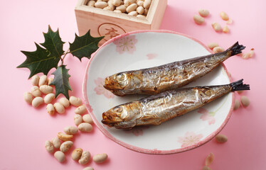 　イワシの焼き魚　節分　　イメージ
