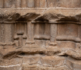 Small section of decoration on the exterior of a Barcelona building