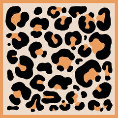 Leopard pattern boho vector illustration