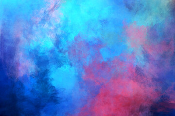 Blue and purple background abstract colored smoke texture , colorful clouds painting with paint stains and grimy pattern on canvas