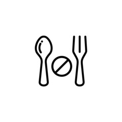 Ramadan fasting outline icon vector illustration. Fasting icon vector