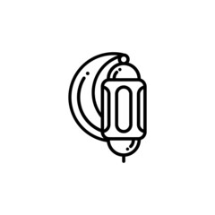 Islamic lantern outline icon vector illustration. Lantern icon vector