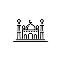 Mosque outline icon vector illustration