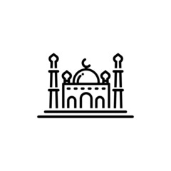 Mosque outline icon vector illustration