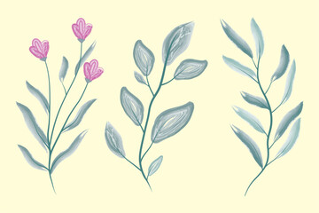 watercolour flowers three icons