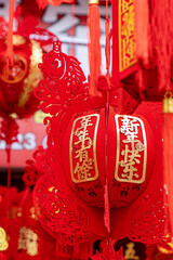 Red lanterns in different shapes