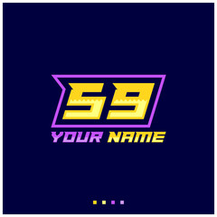 Obraz premium Number logo with fast speed lines. Vector sport style typeface, sports club.