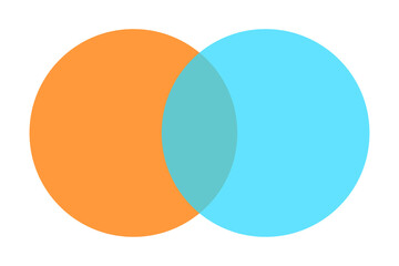 Intersecting circles. Colored icon. Merge concept. Business background. Vector illustration. Stock image. 