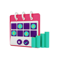 3d Finance dollar coin monthly earnings calendar