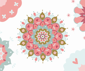 Mandala. Floral ornament mandala background. Colorful decorative round pattern vector