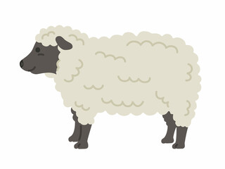 横から見た、羊のイラスト