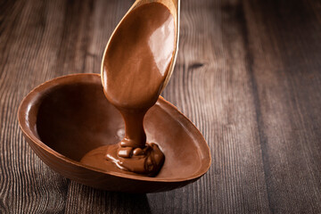 Chocolate Easter egg filled with chocolate ganache.