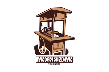 Vector Illustration for Angkringan food stall logo. Angkringan is a traditional food stall in Indonesia. Suitable for angringan food stall and cafe.