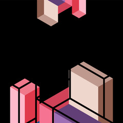 Abstract background. 3d cubes, cubic elements and blocks. Techno or business concept for wallpaper, banner, background, landing page