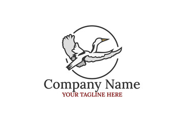 Heron bird logo company vector illustration. suitable for Company, fim and foundation logo.