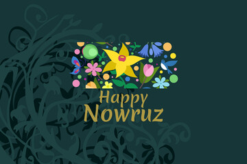 Happy Persian New Year (Nowruz) vector illustration. Suitable for greeting card, poster and banner. 