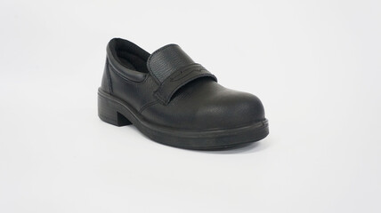 Classic black shoes for women, usually worn in classic filmmaking. This footwear is made of leather and the high sole is typical of women's shoes                  