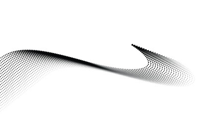 Halftone Background. Gradient Halftone dots wave abstract background. Data technology wave background. 