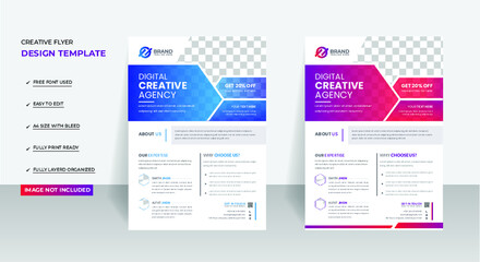 Professional flyer design for creative agency Premium Vector