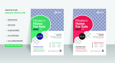 Home for sale flyer poster design template Premium Vector