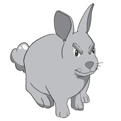 Hand drawn rabbit cartoon illustration Animal.