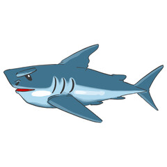 Hand drawn shark cartoon illustration Animal.