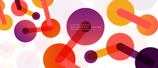 Abstract background. Round dots connected by lines. Trendy techno business template for wallpaper, banner, background or landing
