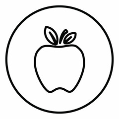Apple line icon inside circle, fruit, line icons.