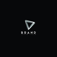 Three logo triangle elements. Abstract business logotype symbol.
